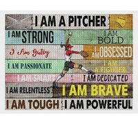 Soy Un Lanzador De Softbol Metal Cartel Vintage Cartel De Chapa Divertida Pared Muestra Placa Para Hogar Taller Cafetería 20X30Cm