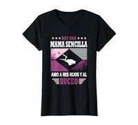 Soy un Mama Sencilla Amo a mis Hijos y al Buceo - Buceador Camiseta, Mujer, Negro, 3XL