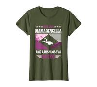 Soy un Mama Sencilla Amo a mis Hijos y al Buceo - Buceador Camiseta, Mujer, Verde Oliva, L