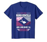 Soy un Mama Sencilla Amo a mis Hijos y al Buceo - Buceador Camiseta, Niños, Azul Real, 8 años