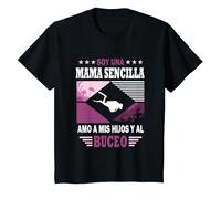 Soy un Mama Sencilla Amo a mis Hijos y al Buceo - Buceador Camiseta, Niños, Negro, 3 años