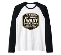 Soy un Motociclista Hago lo Que Quiero con el Permiso de mi Esposa Divertido Camiseta Manga Raglan