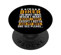 Soy un Motociclista Hago lo Que Quiero Divertido Motocicleta Esposa Humor PopSockets PopGrip Adhesivo