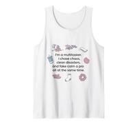 Soy un multitarea, persigo el caos, desastres limpios y falsa calma Camiseta sin Mangas