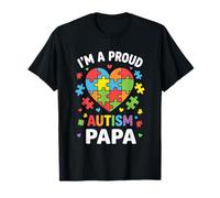 Soy un Orgulloso Autismo papá Rompecabezas corazón Autista Camiseta