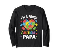 Soy un Orgulloso Autismo papá Rompecabezas corazón Autista Manga Larga