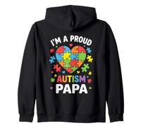 Soy un Orgulloso Autismo papá Rompecabezas corazón Autista Sudadera con Capucha