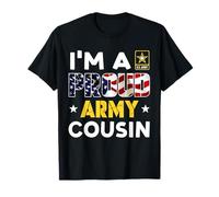 Soy un orgulloso ejército primo estadounidense bandera estadounidense Solider familiar Camiseta