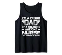 Soy un Orgulloso papá de una Enfermera increíble para Padre Camiseta sin Mangas