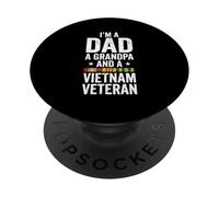 Soy un papá Abuelo y un Soldado de Guerra de Vietnam Veterano de Vietnam PopSockets PopGrip Adhesivo