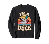 Soy un pato Retro Sunset Bird Art Sudadera