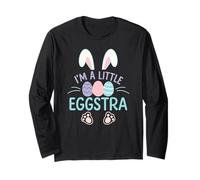 Soy un pequeño conejito Eggstra - Linda diversión de primavera de Pascua en colores pastel Manga Larga