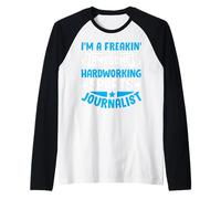 Soy un Periodista Deportivo Muy Trabajador Camiseta Manga Raglan