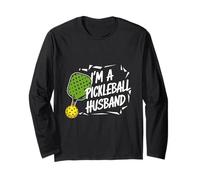 Soy un Pickleball Marido Paddleball Jugador Entrenador Papá Padre Manga Larga