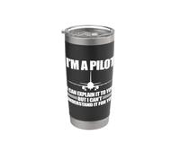 SOY UN PILOTO EXPLICAR NO PUEDO ENTENDER PARA TI Meme EN LA ESPALDA Vaso térmico de acero inoxidable de doble pared