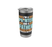 Soy un pintor y un padre, lo que significa que pintor Vaso térmico de acero inoxidable de doble pared
