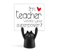 Soy un profesor What's Your Superpower - Soporte para notas, diseño de gato negro