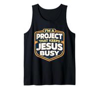 Soy un Proyecto Que Mantiene a Jesús Ocupado Funny Christian Christ Camiseta sin Mangas