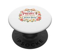 Soy un Proyecto Que Mantiene a Jesús Ocupado Humor Cristiano Divertido PopSockets PopGrip Adhesivo