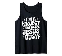 Soy un Proyecto Que Mantiene a Jesús Ocupado Religión Cristiana Divertida Camiseta sin Mangas
