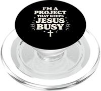 Soy un Proyecto Que Mantiene a Jesús Ocupado Religión Cristiana Divertida PopSockets PopGrip para MagSafe