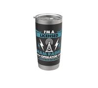 Soy un radioaficionado con licencia le encanta operar radioaficionado Vaso térmico de acero inoxidable de doble pared