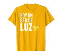 Soy un Ser de Luz Español Humanidad Empatía Paz Camiseta, Hombre, Dorado Brillante, S