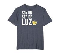 Soy un Ser de Luz Español Humanidad Empatía Paz Camiseta, Hombre Tallas Grandes, Azul Jaspeado, 6X Alto