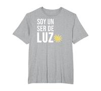 Soy un Ser de Luz Español Humanidad Empatía Paz Camiseta, Hombre Tallas Grandes, Gris Jaspeado, 6X Alto