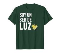 Soy un Ser de Luz Español Humanidad Empatía Paz Camiseta, Hombre, Verde Bosque, S