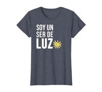 Soy un Ser de Luz Español Humanidad Empatía Paz Camiseta, Mujer, Azul Jaspeado, L