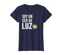 Soy un Ser de Luz Español Humanidad Empatía Paz Camiseta, Mujer, Azul Marino, M