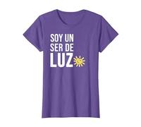 Soy un Ser de Luz Español Humanidad Empatía Paz Camiseta, Mujer, Morado Jaspeado, XL