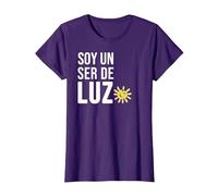 Soy un Ser de Luz Español Humanidad Empatía Paz Camiseta, Mujer, Morado, XS