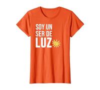 Soy un Ser de Luz Español Humanidad Empatía Paz Camiseta, Mujer, Naranja, XL