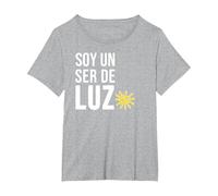 Soy un Ser de Luz Español Humanidad Empatía Paz Camiseta, Mujer Tallas Grandes, Gris Jaspeado, 5XL Grande