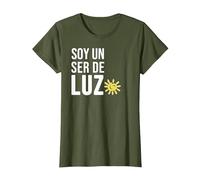Soy un Ser de Luz Español Humanidad Empatía Paz Camiseta, Mujer, Verde Oliva, S