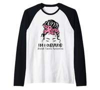 Soy un sobreviviente Concientización sobre el cáncer de mama Guerrero desordenado Camiseta Manga Raglan