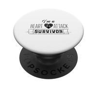 Soy un sobreviviente de un Ataque cardíaco Infarto Survived Heart Surgery PopSockets PopGrip Adhesivo