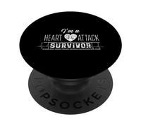Soy un sobreviviente de un Ataque cardíaco Infarto Survived Heart Surgery PopSockets PopGrip Adhesivo
