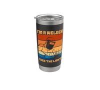 Soy un soldador I See The Light Retro Cool Welding Dads Soldador Vaso térmico de acero inoxidable de doble pared