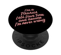Soy un Tauro Zodiaco cumpleaños gráfico Novedad sarcástico Divertido PopSockets PopGrip Adhesivo