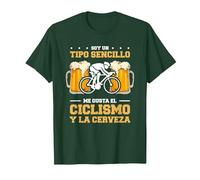 Soy Un Tipo Sencillo Me Gusta El Ciclismo Y La Cerveza Camiseta, Hombre, Verde Bosque, XL