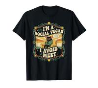 Soy un Vegano Social Evito Conocer a un Gato Antisocial Sarcástico Camiseta