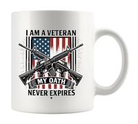 Soy Un Veteranos Mi Juramento Nunca Vence Veteranos Taza Cerámica Taza De Café Porcelana Tazas 330Ml Para Cacao Hogar Leche