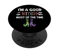 Soy una Buena Bruja la Mayor Parte del Tiempo, Divertidas Brujas de Halloween PopSockets PopGrip Adhesivo