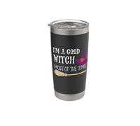 Soy una buena bruja la mayor parte del tiempo, divertidas brujas de Halloween Vaso térmico de acero inoxidable de doble pared