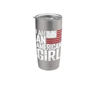 Soy una chica americana Vaso térmico de acero inoxidable de doble pared