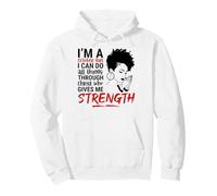 Soy una Chica de Octubre Que Puedo Hacer Todas Las Cosas a través de Cristo Reina Sudadera con Capucha