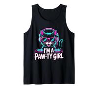 Soy una chica de pata linda dj de gato amante de la música Camiseta sin Mangas